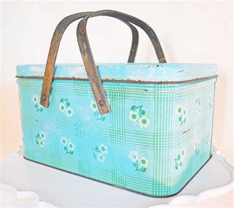 vintage metal picnic box|picnic boxes cardboard.